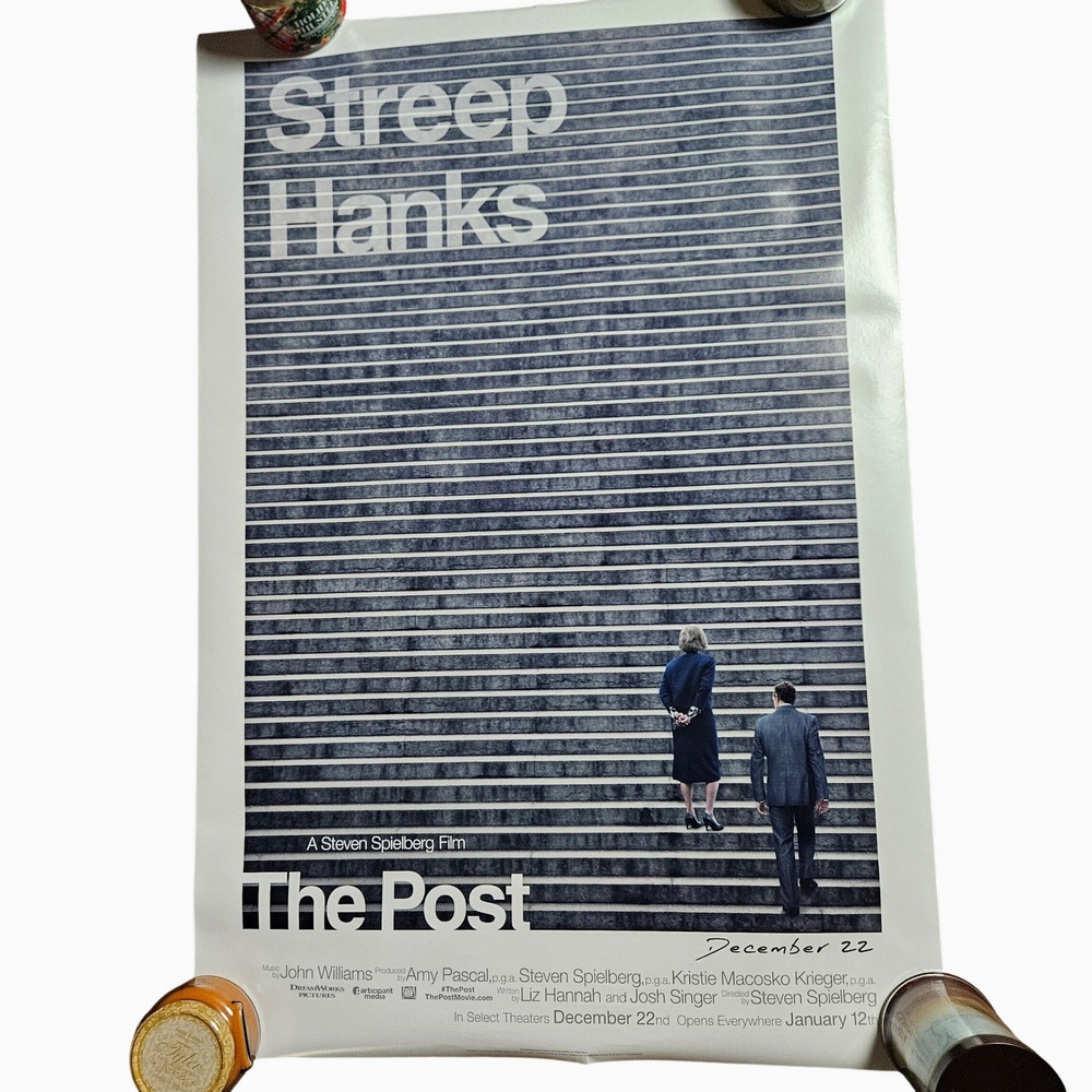 The Post 2017 Original Advance Movie Poster 27x40 Meryl Streep Tom Hanks D/S